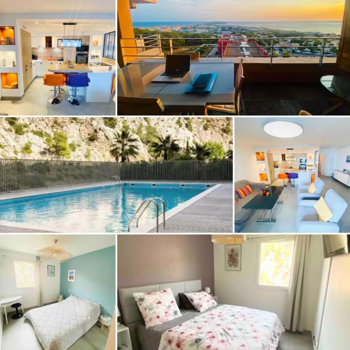 Ferienwohnung Luxueux T3 Piscine Et Vue Somptueuse Sète Exterior foto